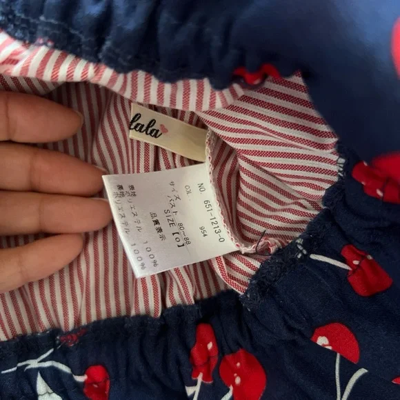 Tralala Japan Liz Lisa Cherry off the shoulder bow strap top S - Picture 3 of 3